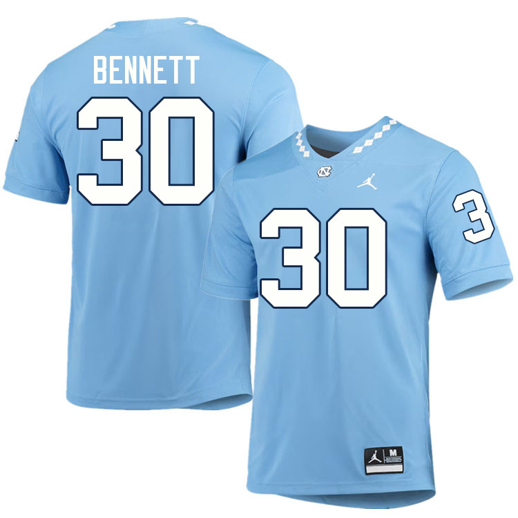 #30 Evan Bennett North Carolina Tar Heels College Football Jersey Stitched-Carolina Blue #30 Evan Bennett North Carolina Tar Heels College Football Jersey Stitched-Carolina Blue